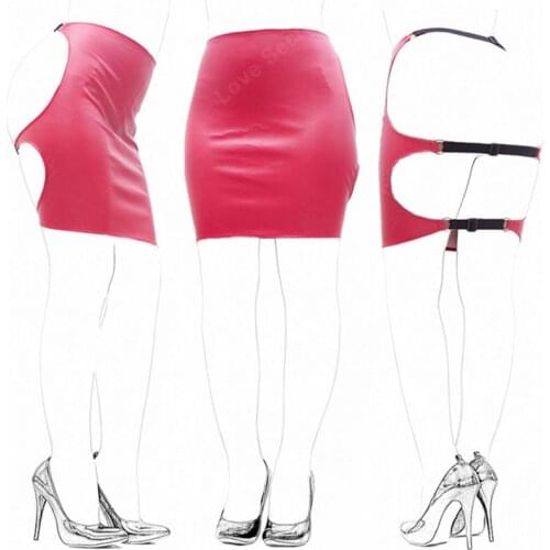 New Fetish Skirt Faux Leather Open Hip Bondage Sexy Lace Up Erotic Dress S&M Adult Game Sex Toy Products-10