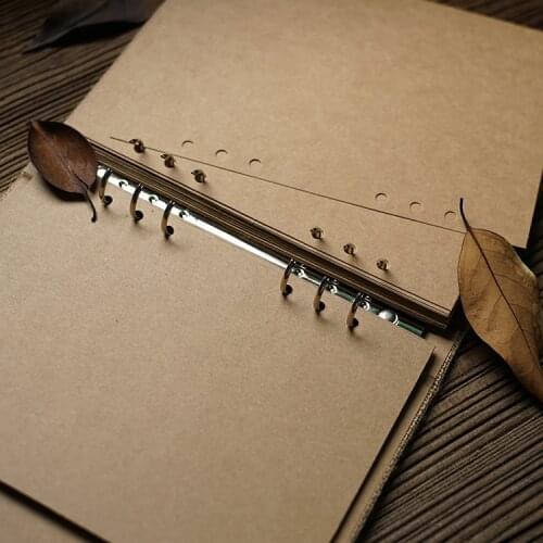 Hemp Handmade Blank Scrapbook Album DIY Ring Binder Baby Photo Albums Loose-leaf Vintage Paper