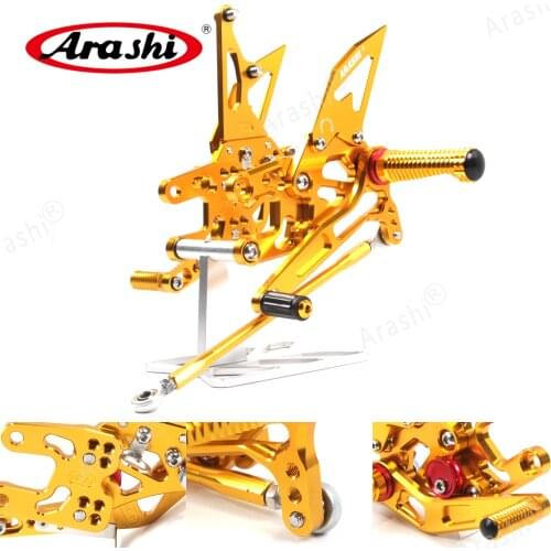 Arashi ZX-10R Adjustable Footrest For KAWASAKI NINJA ZX10R ZX10 R 2004 2005 Foot Pegs Rear Rest Rearset Foot Pedals ZX-10R CNC