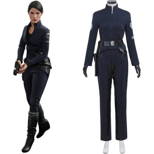 Agents of S.H.I.E.L.D. Deputy Director Maria Hill Cosplay Costume Suit Adult Halloween Costume Cosplay