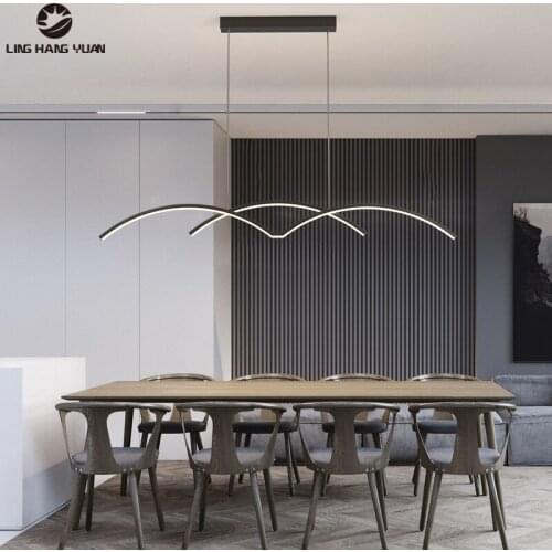 Simple Modern Led Pendant Light Black&Gold Chandelier Pendant Lamp Hanging Lamp for Dining room Kitchen Living room Luminaires