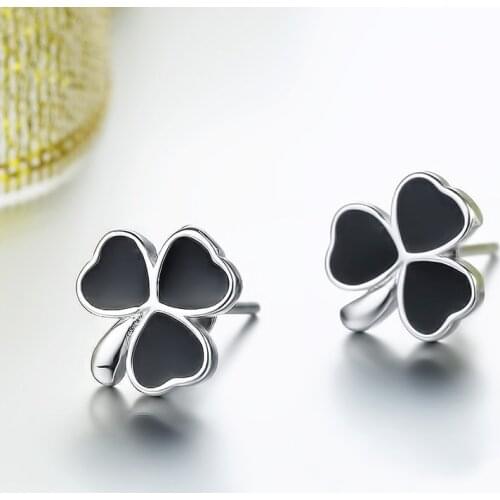 Stud Earrings Black Heart Leaf Clover Earrings For Women Earring Earings Jewelry Earing Brincos Oorbellen Pendientes A1015