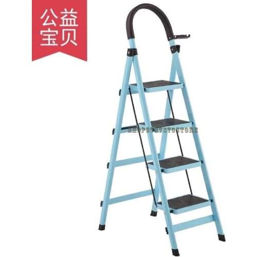 2020 Household Folding Anti-skid Miter Ladder Combined With Ladder Small Simple Ladder Mobile Warehouse Goods