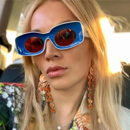 Sunglasses for female Unique trend sunglasses Men New Square Hip Hop Unisex Sunglasses Women Brand Designer Big frame Eyewear