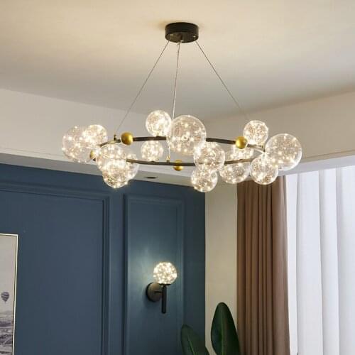 Warm Romantic Bedrom Bar Atmosphere Decoration Light Fixtures Nordic Art Gypsophila Parlor Dining Room Led Pendant Lamp