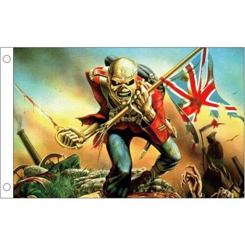 Heavy Metal Gift Flag Skull Skeleton Soldier England Banner Durable Enough for Indoor or Outdoor Decorations