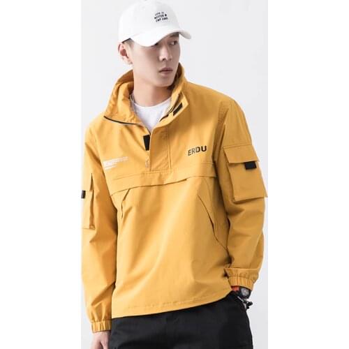Mens Anorak Jackets Men Hip-Hop Outwear Autumn Windbreaker Patchwork Casual Streetwear Male Outdoor Overcoat Top 4XL