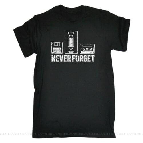 Never Forget Floppy Vhs Cassette T-Shirt Retro 80S Video Tape Gift Birthday Vintage T Shirt