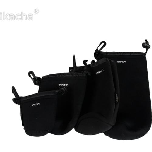 Waterproof Universal Matin Neoprene Soft Video Camera Lens Pouch Bag Case Full Size S M L XL For Canon Nikon Sony Black