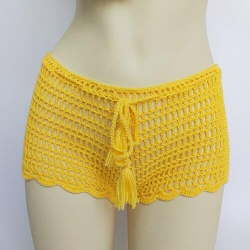 Womens Shorts 2020V Summer Fashion Pure Cotton Sexy Super Shorts Ladies Skinny See Through Crochet Casual Beach Hot Shorts