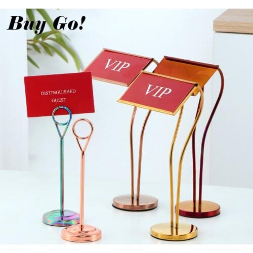 1/2PCS Stainless Steel Wedding Photo Clips Table Number Stand Desktop Decoration Metal Place Business Card Holder Party Supplies