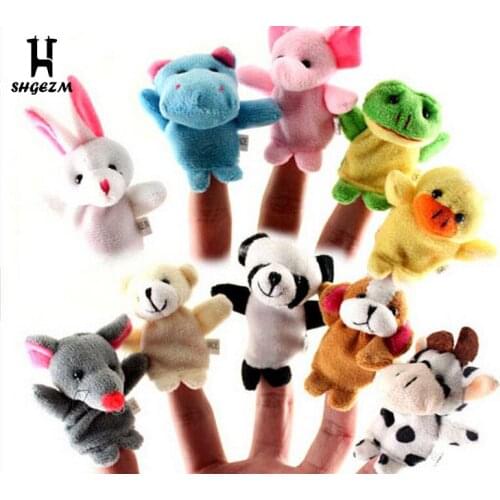 10Pcs Biological Animal Finger Puppet Plush Toys Child Baby Favor Dolls Tell Story Props Cute Cartoon Animal Doll Kids Toys