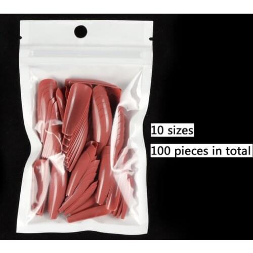 100pcs Colored Nails Fake For Nail Extension Fully Covered Casket Glued Armor Acrylic Tips Long Coffin Fake Nails Manicure Tool