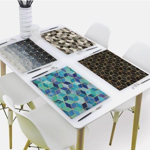 42 * 32Cm Placemats Placemats for Table Nordic Geometric Print Pattern Untersetzer Coasters Cup Mats Serviette De Table Tissu