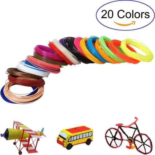 5M 20 Colors 3D Pen Filament PLA 1.75mm Plastic Rubber Printing Filaments for 3D Printer HJ55