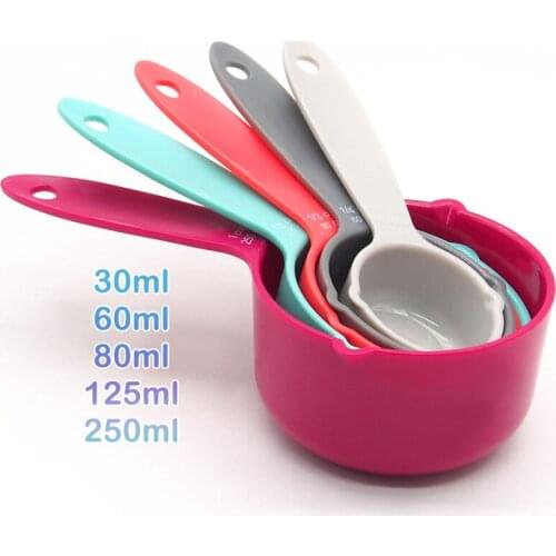 5pcs/set Measuring Spoons Colorful Plastic Measure Spoon Useful Sugar Cake Baking Spoon Kitchen Baking Measuring Tools U3