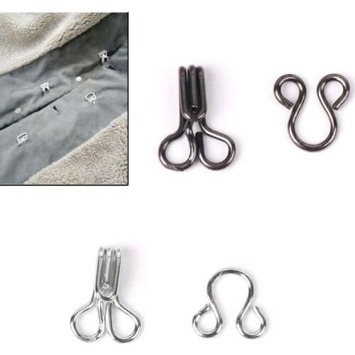 50x Hook and Eye Fasteners for Fur Dress Skirt Collar Bra Sew On DIY Accessory E56C