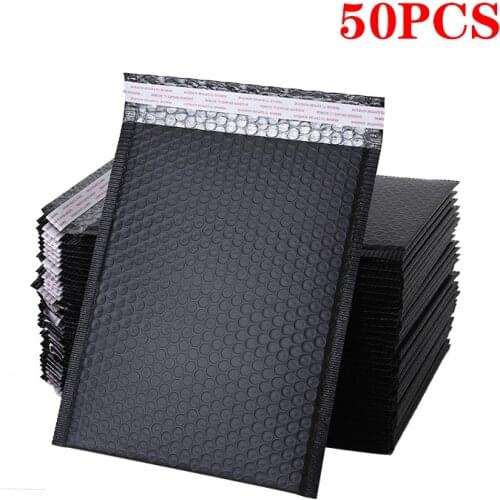 50pcs Padding Black Bubble Mailer Mailer Poly Bubble Padded Mailing Envelopes for Packaging Self Seal Shipping Bag Bubble