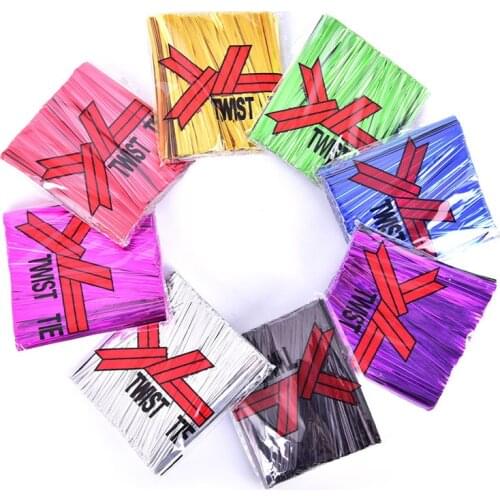 800pcs Metallic Twist Ties Bread Lollipop Cake Pop Cello Candy Bag Party Wedding 6cm, 8cm