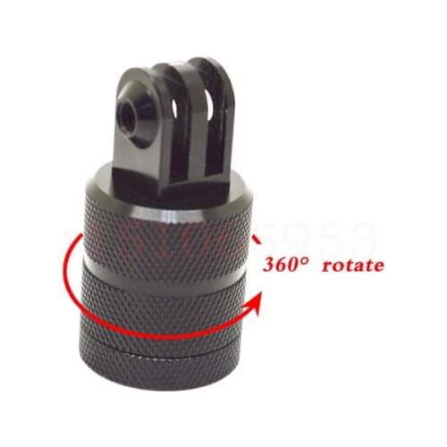 CNC Aluminium 360 Degree Rotatable Mount Adapter with 1/4 Screw Hole for GoPro Hero 4 3+ 3 2 1 SJCAM SJ4000 M10 XiaoMi Yi Series