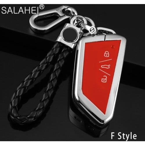 Zinc Alloy + TPU Car Key Case Protection Full Cover 3 Buttons Smart Key For VW Volkswagen Golf 8 Mk8 2020 Skoda Accessories