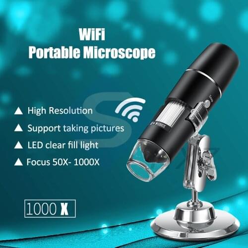 WIFI Digital Microscope 50x -1000x Magnification Adjustable Endoscope 8 LED Electronic Microscope 1080P HD Zoom