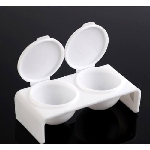 DIY Manicure Tools Crystal Cup Nail Art Dual Pigment Holder for Nail Brush Powder Rhinestones Liquid Container Box