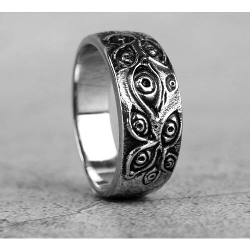 Stainless Steel Man Men Rings Punk Rock Hip Hop Demon Devils Eyes Unique Personality for Biker Male Boy Fashion Jewelry Gift