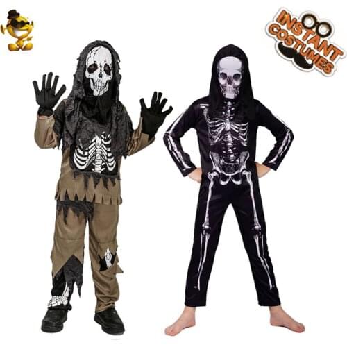 Boy Ghost Costumes Cosplay Skeleton Kids Horror Kids Halloween Party Role Play Scary Skeleton Costume Kids