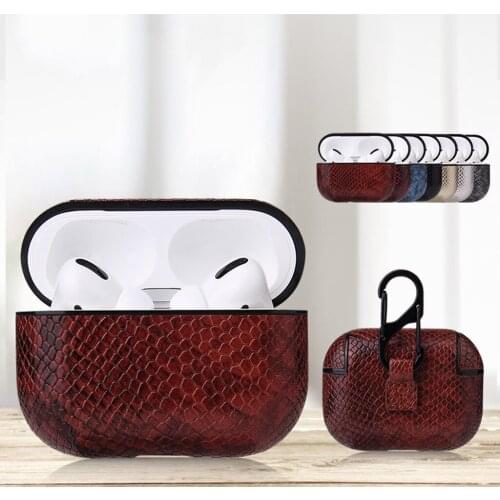Leather with Ear Hook Case for airpods Pro 2019 Charging Case Protective Cover Luxury Leather Case Bluetooth Wireless Accessorie