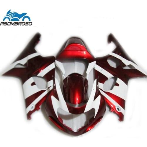 Top selling Fairing kits for SUZUKI K2 GSXR 1000 2000 2001 2002 black red white plastic racing gsxr1000 fairings CM56