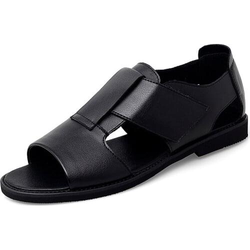 Jumpmore Casual Sandals Fashion Korean Men Shoes British Leather Summer Shoes Size 38-44