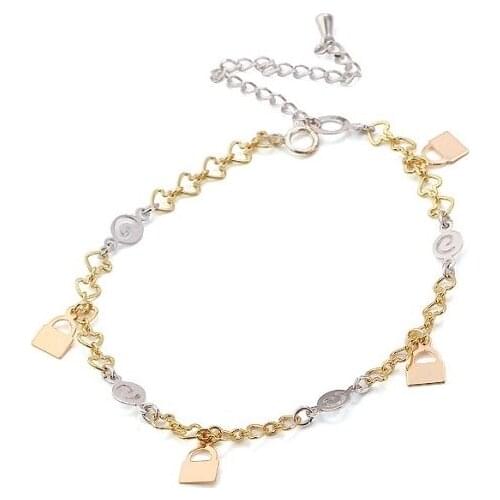 MxGxFam (220*5mm)Tiny Multicolour Charm Bracelet Women Lock made by Environmental Alloy