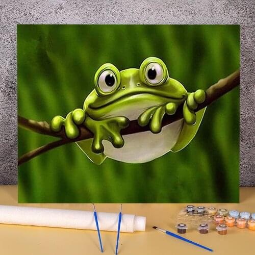 Animal Frog Paint By Numbers Kit Acrylic Paints 50*70 Boards By Numbers Home Decoration For Handiwork