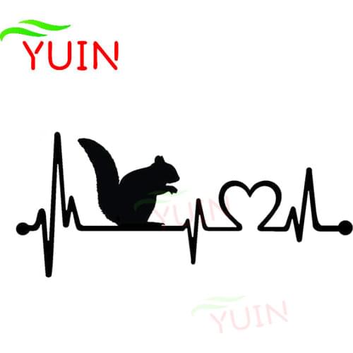 Squirrel Heartbeat Monitor Car Sticker Fashion Body Decoration Personality PVC Waterproof Sunscreen Sticker Customizable Color