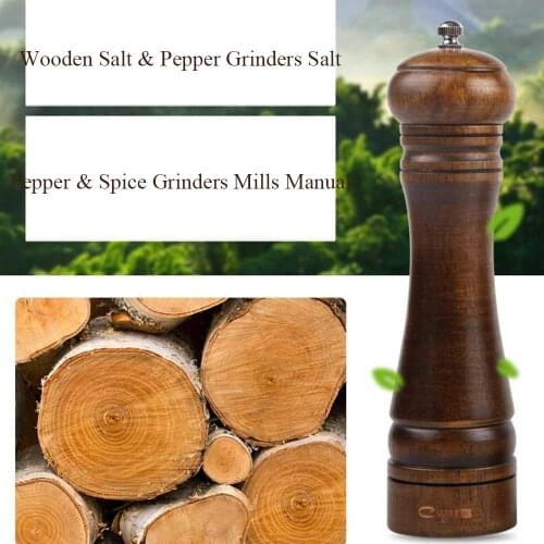 10 inches Manual Pepper Mill Creative Kitchen Tool Wooden Salt & Pepper Grinders Salt And Pepper & Spice Grinders Mills 10340E