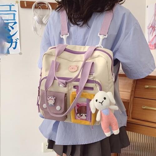 2021 backpack women Multifunction nylon backpack for girls Kawaii backpack korean style Small backpack School backpack for teens