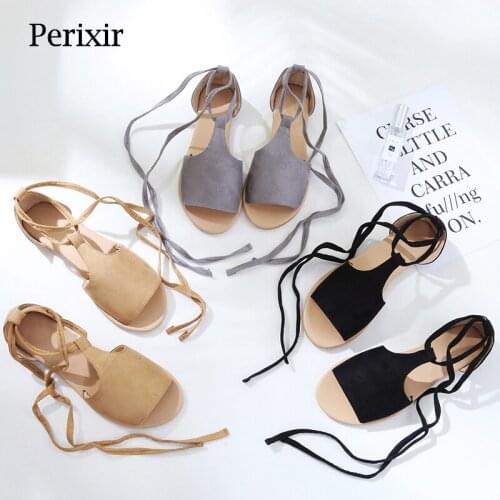 Perixir Roman sandals flat heel ankle strap new summer European and American sandals women sandals