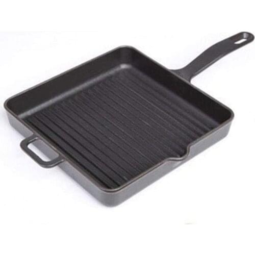 Schafer Guss Chef 30 cm Cast Iron Square Grill Pan Gray