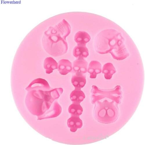 Skull Shape Silicone Mold Cake Decorating Tools DIY Chocolate Biscuit Fondant Cake Mold Party Supplies Kitchen Accessories