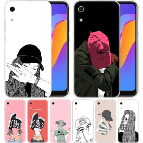 Luxury Silicone Case Mysterious fashion girl boy for Huawei Honor 9X 8A 7A 20 Pro 7X 8X 7S 8S 8 9 10 Lite View 20 20i 10i Play