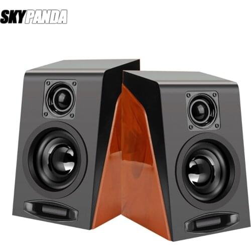 USB Wired Wood Grain Speakers Bass Stereo Subwoofer Sound Box AUX Input Computer Speakers For Desktop PC Phones