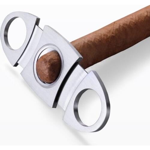 High Quality Cigar Cutter New Stainless Steel Metal Classic Guillotine Cigar Scissors Gift Portable Business Office Supply Tool