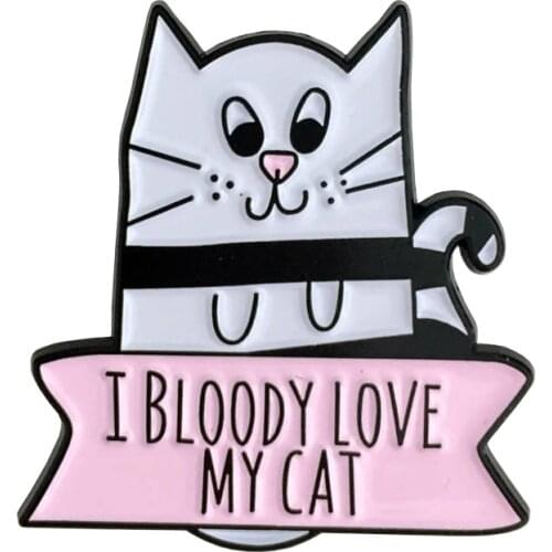 I Bloody Love My Cat Pin