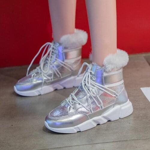 Women boots winter shoes women snow boots platform keep warm ankle winter boots with thick fur heels Botas Mujer V11-20