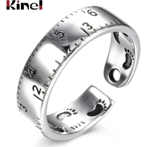 Kinel Minimalism Style Ruler Ring For Women S925 Sterling Silver Vintage Jewelry 2020 New