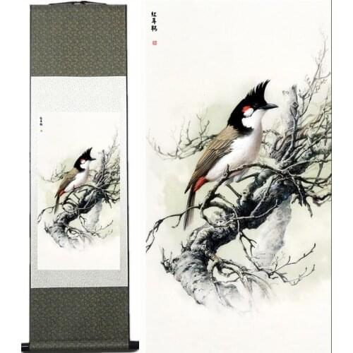 Pycnonotus jocosus painting Chinese Art Painting Home Office Decoration ChinesePycnonotus jocosus picturePrinted painting