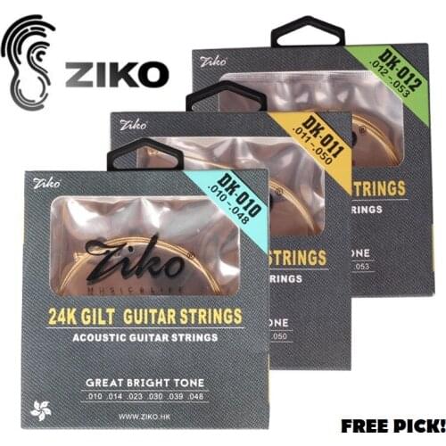 ZIKO 24K GILT Phosphor Bronze Acoustic Guitar Strings