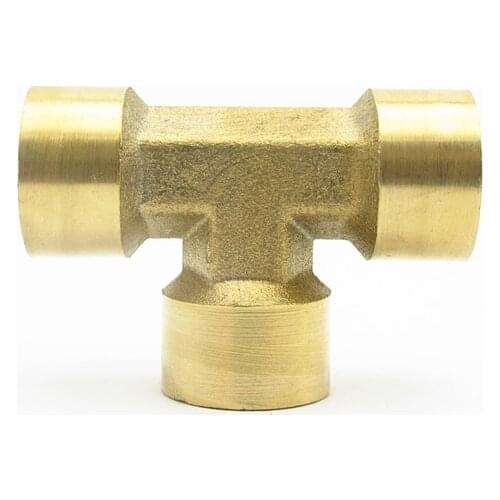 1/4" BSP Female Thread Tee Type 3 Way Brass Pipe Fitting Adapter Coupler Connector For Water Fuel Gas