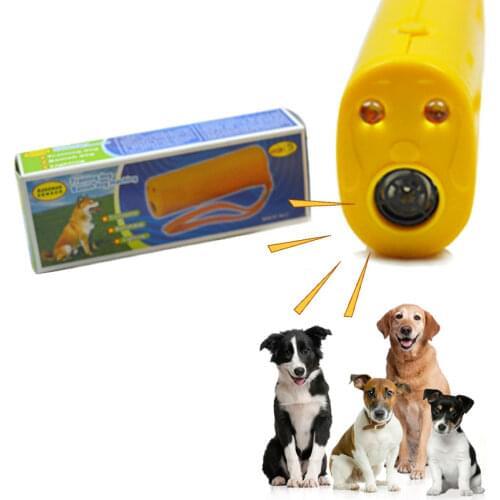 1PC Pet Dog Repeller Anti Barking Stop Bark Training Device Trainer LED Ultrasonic 3 in 1 Anti Barking Without Battery
